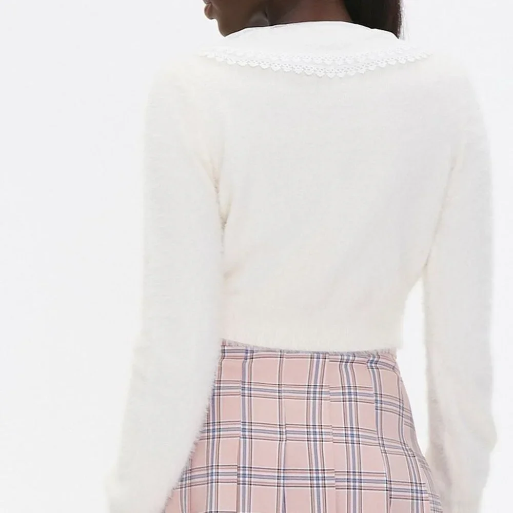 Forever 21 Fuzzy Collared Cardigan NWT - Picture 5 of 5